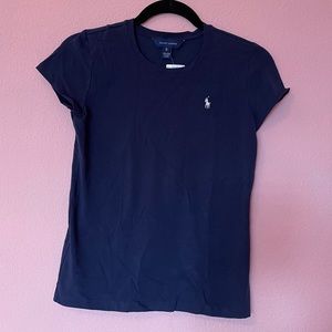 NWT Ralph Lauren Girls Short Sleeve Navy Tee
